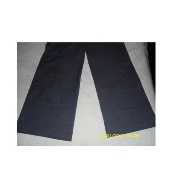 Studio Y Gray w/ Pinstripes 13/14 Dress Pants Work Career Trousers Grey Metallic - Picture 2 of 4